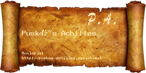 Puskás Achilles névjegykártya